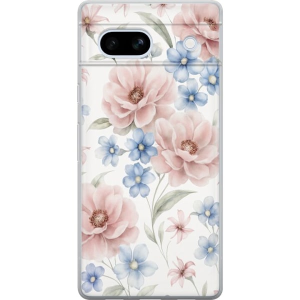 Google Pixel 7a Gjennomsiktig deksel Romantiske blomster