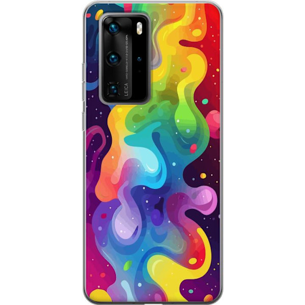 Huawei P40 Pro Genomskinligt Skal Color Splash Abstrakt Konst Design Färgstarkt Mönster Modern Populär Väggkonst Grafiskt Trend