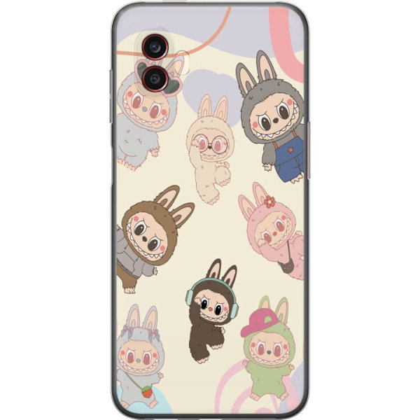 Samsung Galaxy Xcover6 Pro Genomskinligt Skal Labubu Pop Mart Kollektion Motiv Figur Samling Design Populärt Art Toy Pop Mart Kreativ Grafiskt