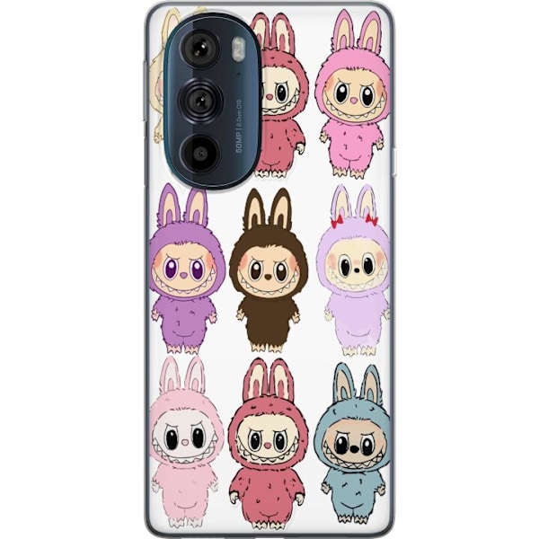 Motorola Edge 30 Pro Läpinäkyvä kuori Labubu Pink Monster -