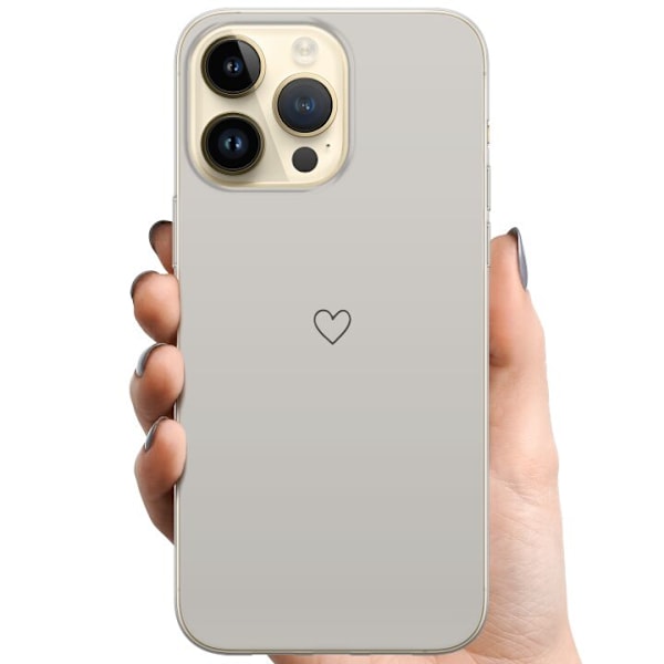 Apple iPhone 15 Pro Max TPU Mobildeksel Hjerte Beige