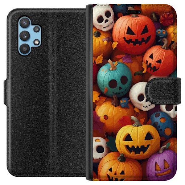 Samsung Galaxy A32 5G Lompakkokotelo Halloween kuvio 2024