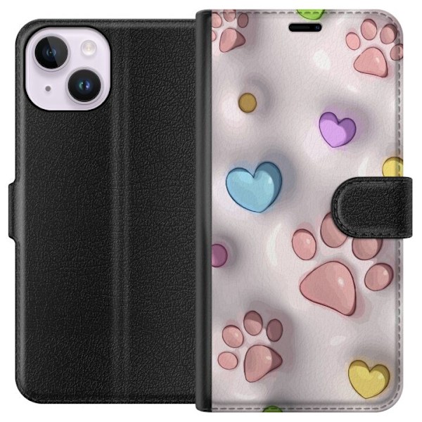 Apple iPhone 14 Plånboksfodral Fluffiga Tassar