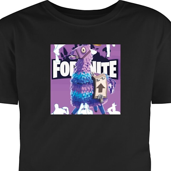 T-paita Aikuisille | Klassinen Aikuisten T-paita Fortnite musta XL