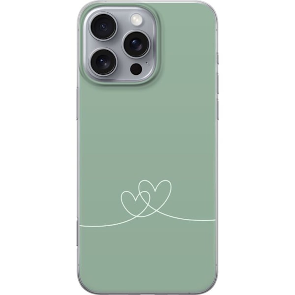 Apple iPhone 16 Pro Max Läpinäkyvä kuori Vihreä Sydän