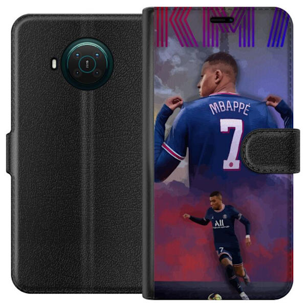 Nokia X10 Tegnebogsetui MAP Fodbold Design Grafisk Mønster Moderne Sportsmotiv Trend Fodbold Populær Grafisk Stil Motiv