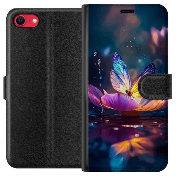 Kompatibelt Plånboksfodral till Apple iPhone SE (2020) Fjäril