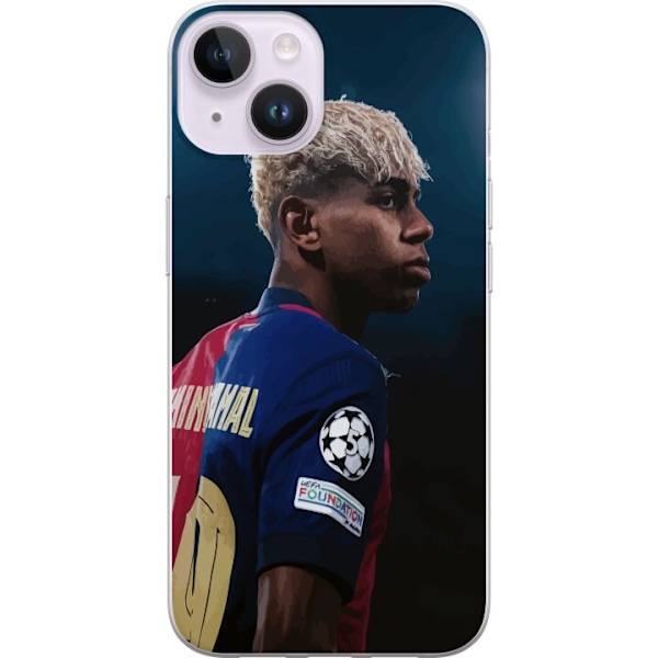 Apple iPhone 14 Läpinäkyvä kuori Lamine Yamal - Barcelonan ihmelapsi fokuksessa