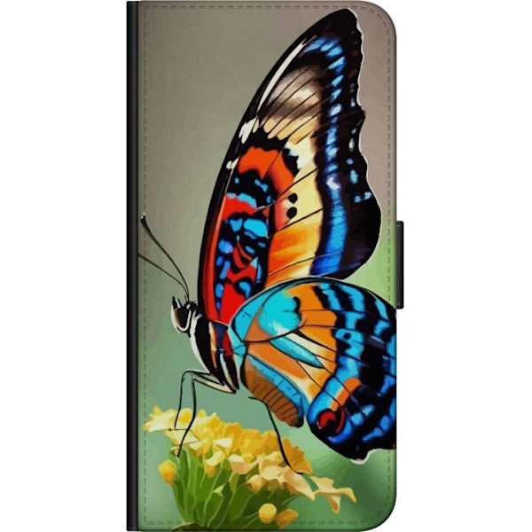 Samsung Galaxy Note 4 Plånboksfodral Fjäril Natur Sommar Motiv Vingar Färgstark Design Populär Dekor Grafiskt Exotiskt Tema