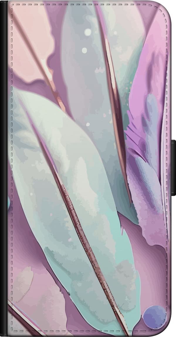 Kompatibel Tegnebogsetui til OnePlus 9 Pro Fjer i pastel