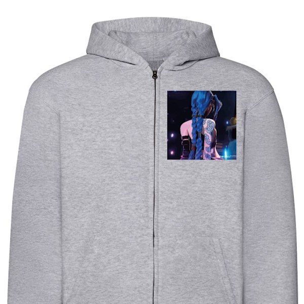 Zip-Hoodie | Hættetrøje med Lynlås til Voksne Arcane, Leagu grå XXL