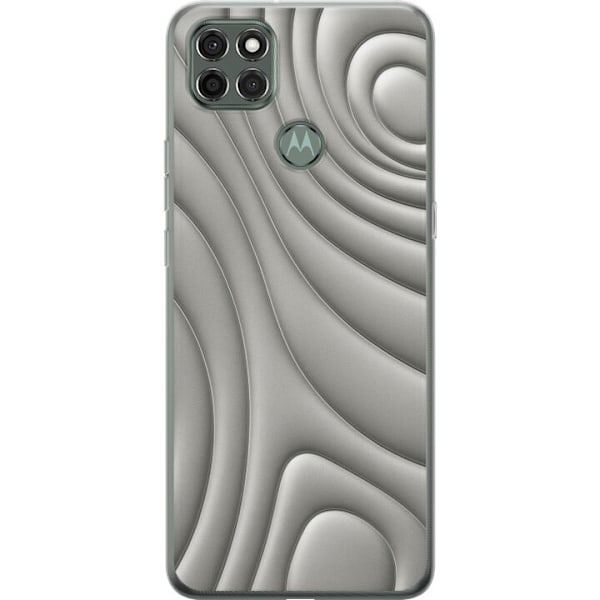 Motorola Moto G9 Power Genomskinligt Skal Silver Waves