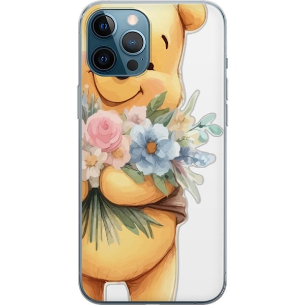 Apple iPhone 12 Pro Max Gennemsigtig cover Nalle Puh med bloms