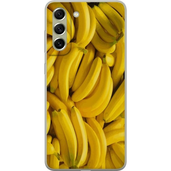 Samsung Galaxy S21 FE 5G Genomskinligt Skal Banana Pattern – lekfullt mönster med gula bananer
