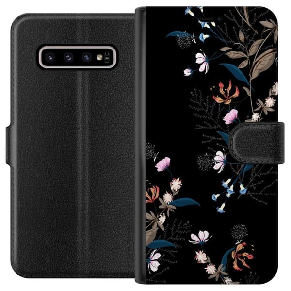 Kompatibelt Lommeboketui til Samsung Galaxy S10+ Blomster