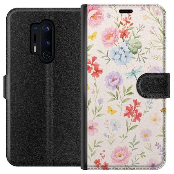 OnePlus 8 Pro Tegnebogsetui Blomster