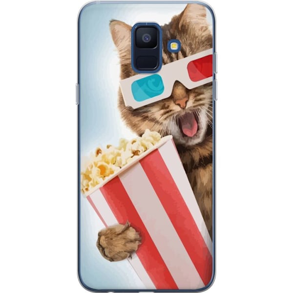 Samsung Galaxy A6 (2018) Genomskinligt Skal 3D Katt