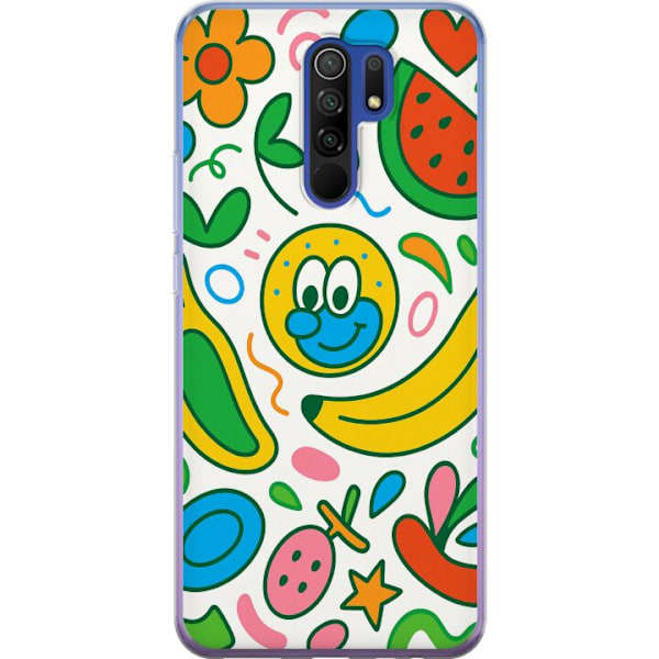 Xiaomi Redmi 9 Gjennomsiktig deksel Sommerfuglslør