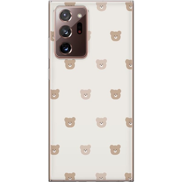 Samsung Galaxy Note20 Ultra Läpinäkyvä kuori Teddy-tausta - söpöt teddykarhut pehmeällä taustalla