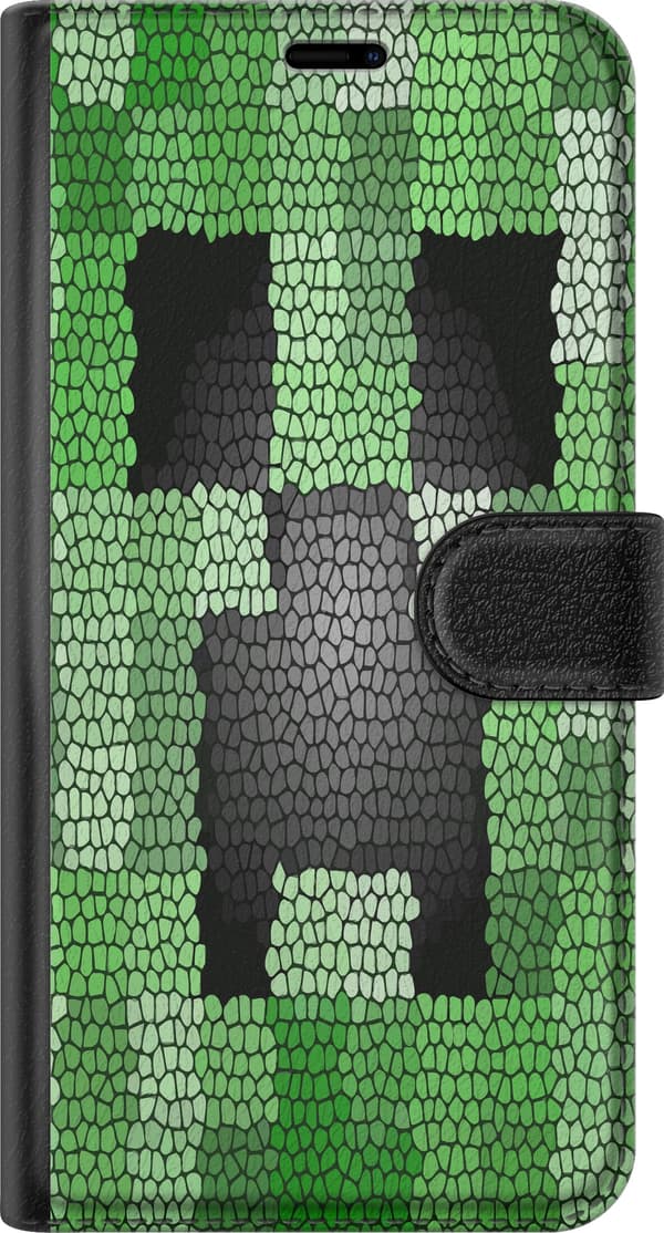 Kompatibelt Lommeboketui til Samsung Galaxy S21+ 5G Creeper / Minecraft