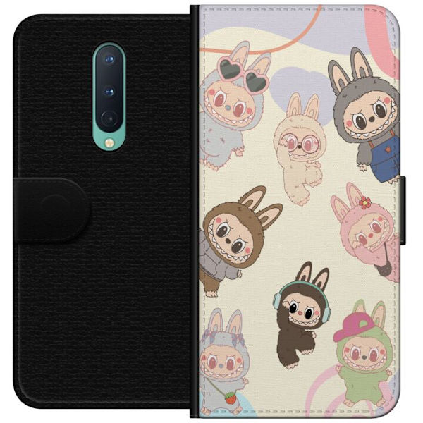 OnePlus 8 Plånboksfodral Labubu Pop Mart Kollektion Motiv Figur Samling Design Populärt Art Toy Pop Mart Kreativ Grafiskt
