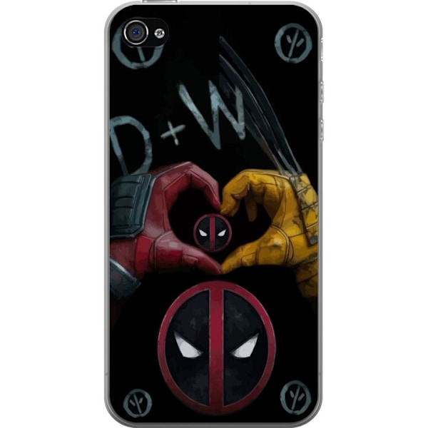 Apple iPhone 4 Gennemsigtig cover Deadpool & Wolverine Kærlig