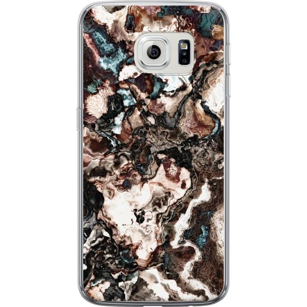 Kompatibelt Mobilskal till Samsung Galaxy S6 edge Bruna stenvirvlar brun