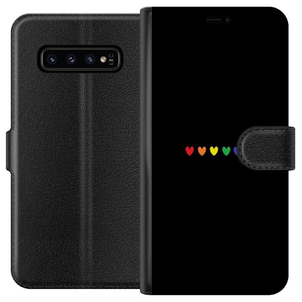 Samsung Galaxy S10 Tegnebogsetui Stolt Hjerter
