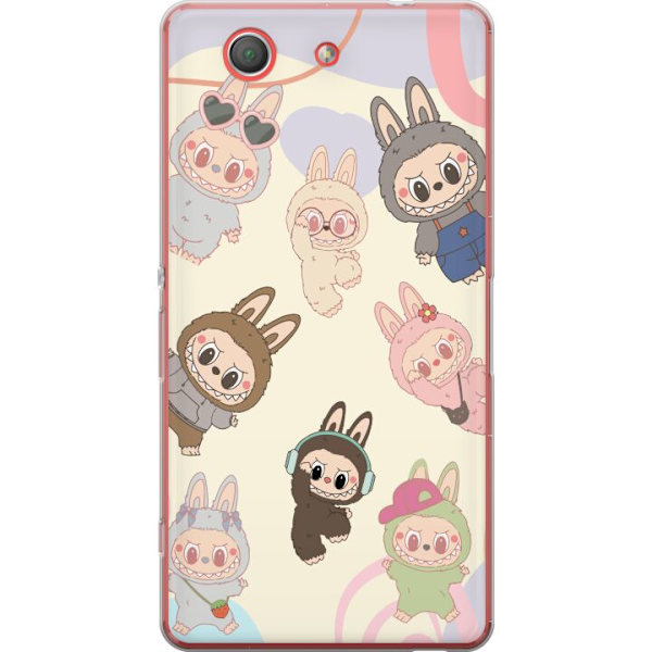 Sony Xperia Z3 Compact Genomskinligt Skal Labubu Pop Mart Kollektion Motiv Figur Samling Design Populärt Art Toy Pop Mart Kreativ Grafiskt