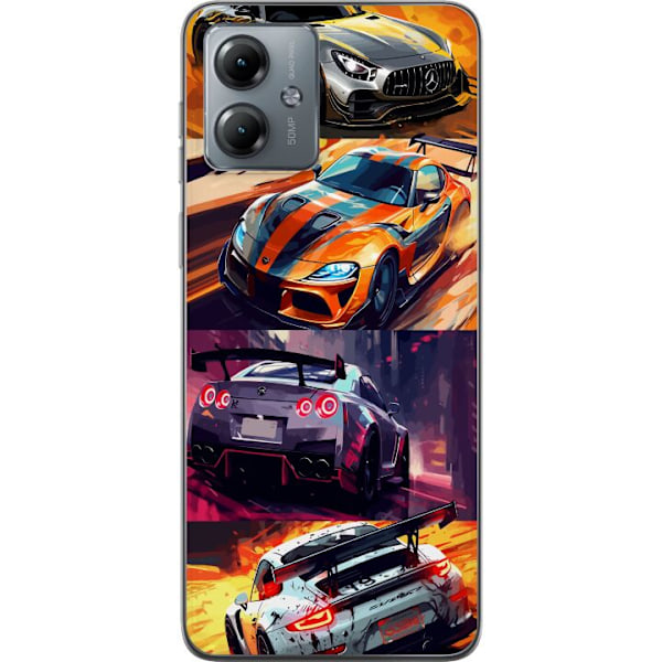 Motorola Moto G14 Genomskinligt Skal Rally Fever – fartfyllt