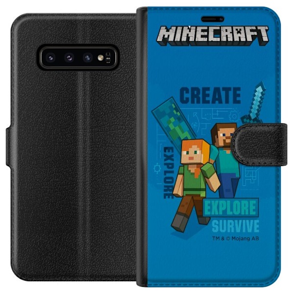 Samsung Galaxy S10 Tegnebogsetui Minecraft Huler