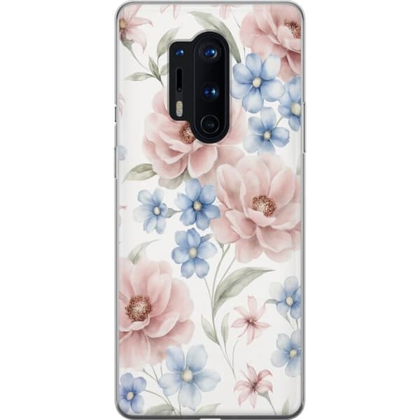 Kompatibelt Mobildeksel til OnePlus 8 Pro Romantiske blomster