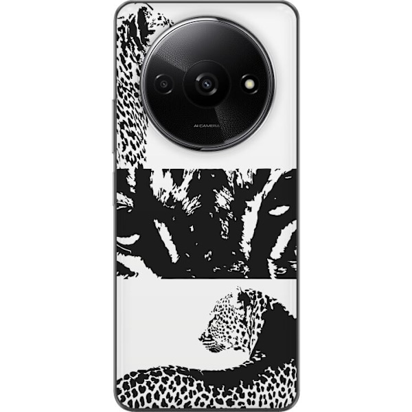 Xiaomi Redmi A3 Genomskinligt Skal Leopard Faces – trendigt