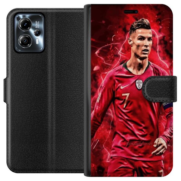 Motorola Moto G13 Tegnebogsetui Ronaldo Færdigheder - CR7 Design for Ægte Fans