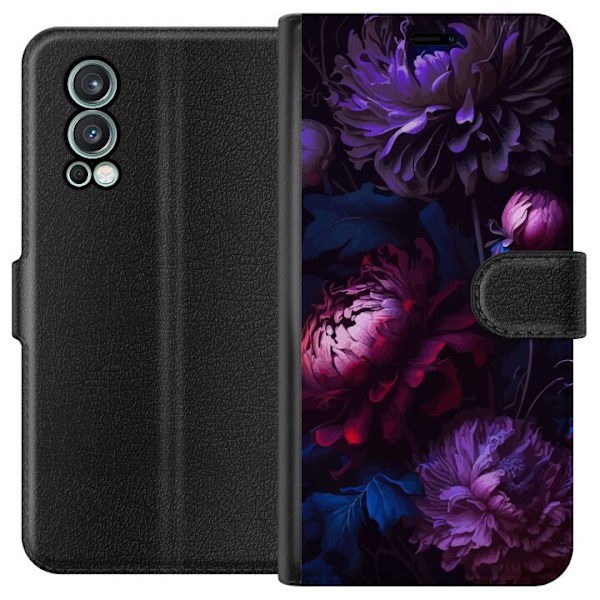 OnePlus Nord 2 5G Tegnebogsetui Lilla Blomster