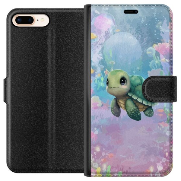 Apple iPhone 8 Plus Plånboksfodral Sköldpadda