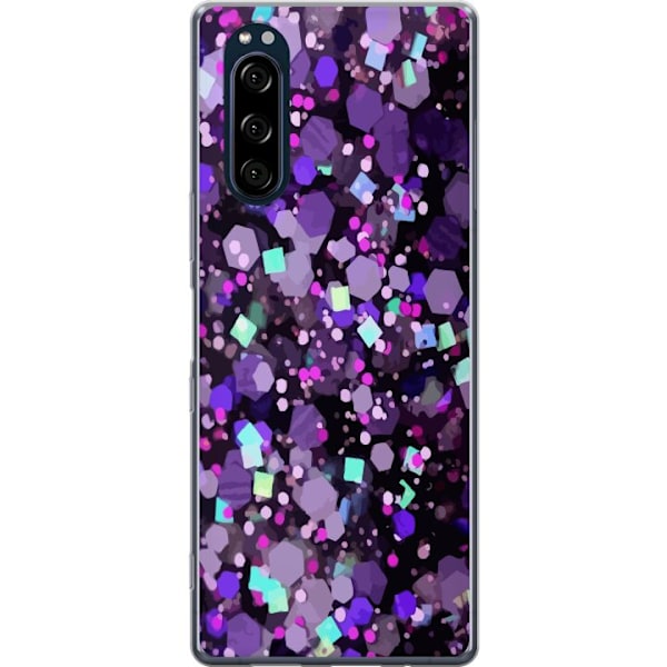 Sony Xperia 5 Gjennomsiktig deksel Lilla Glitter