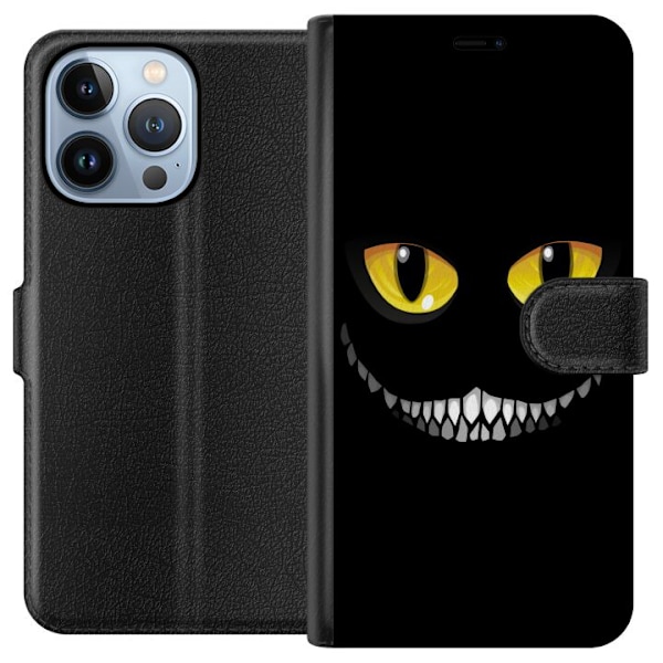 Apple iPhone 13 Pro Lompakkokotelo Silmät Pimeässä Mustassa