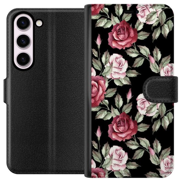 Kompatibelt Plånboksfodral till Samsung Galaxy S23 Blommor