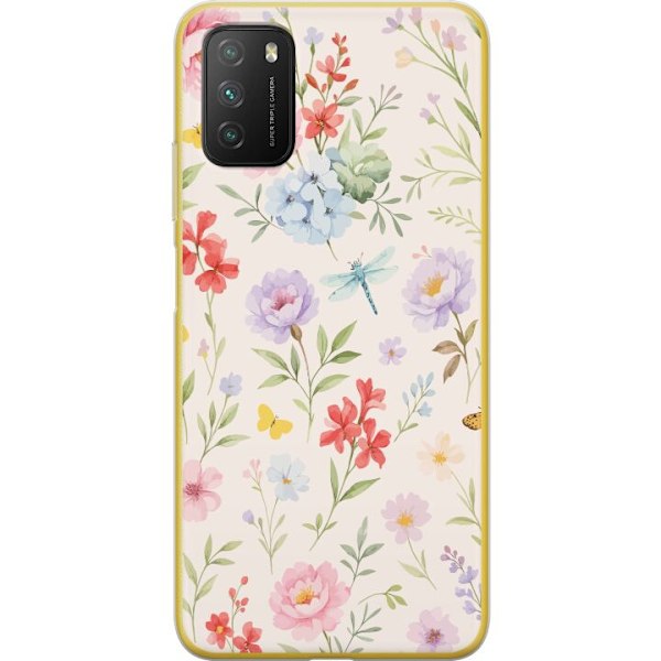 Xiaomi Poco M3  Läpinäkyvä kuori Kukat