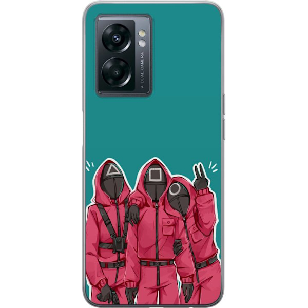 OnePlus Nord N300 Genomskinligt Skal Squid Game Karaktärer Grafisk Design Seriefigurer Populär TV Motiv Asiatisk Stil Spännande Trend