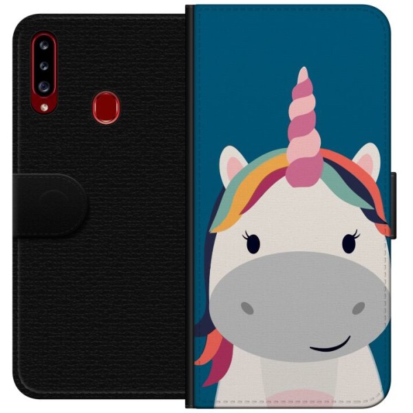 Samsung Galaxy A20s Plånboksfodral Enhörning / Unicorn