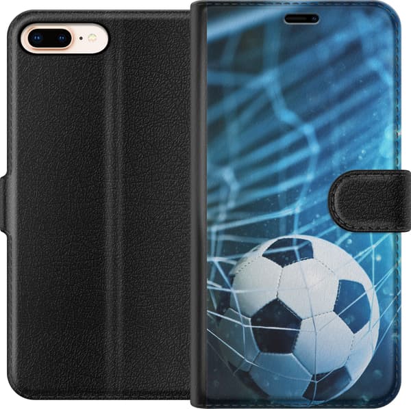 Kompatibelt Plånboksfodral till Apple iPhone 8 Plus Fotboll