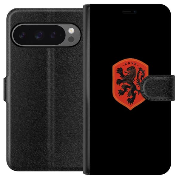 Kompatibel Tegnebogsetui til Google Pixel 9 Pro XL Orange skjold med sort heraldisk løve mod sort baggrund sort