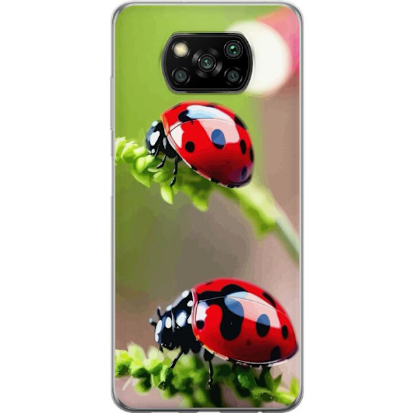 Xiaomi Poco X3 NFC Läpinäkyvä kuori Leppäkerttu Hyönteinen Onni Symboli Luontoaihe Suosittu Graafinen Motiivi Koristelu Kesäkiertue
