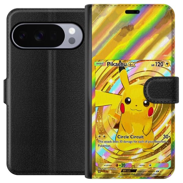 Kompatibel Tegnebogsetui til Google Pixel 11 Pro Gyldne Pikachu EX-samlerkort med regnbueeffekter guld
