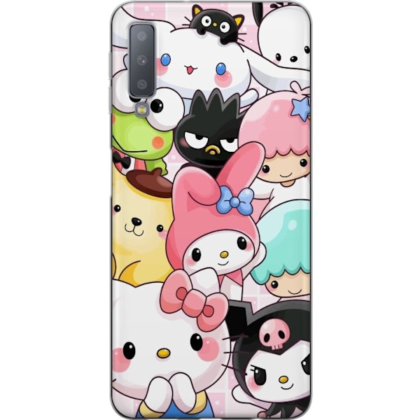 Samsung Galaxy A7 (2018) Genomskinligt Skal Kawaii Sanrio Crew