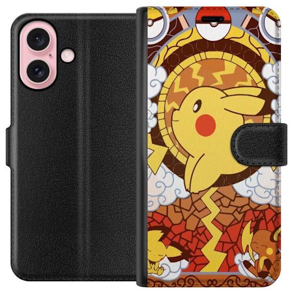 Apple iPhone 16 Tegnebogsetui Pikachu