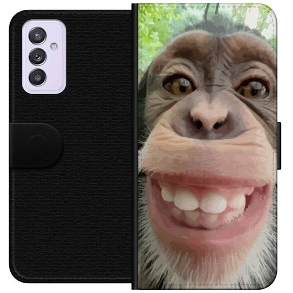 Samsung Galaxy A82 5G Plånboksfodral Chimp Selfie Rolig Grafisk Design Apa Djurmotiv Trend Roligt Motiv Populärt Urban Art Stil