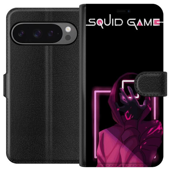 Google Pixel 9 Pro XL Lompakkokotelo Squid Game Teema Suosittu Sarja Motiivi Graafinen Ikoninen Suunnittelu Aasialainen Popkulttuuri Jännitys Draama